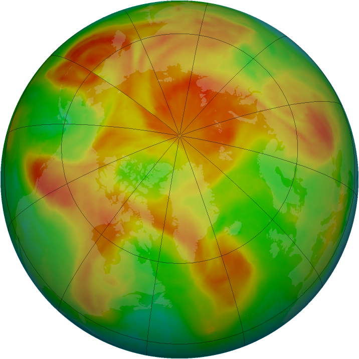 Arctic ozone map for 22 April 2009